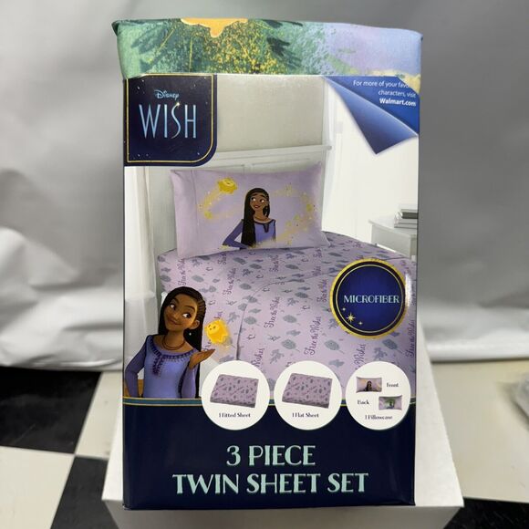 Disney Wish Movie 3 Piece Twin Sheet Set "Free the Wishes" Kids Microfiber Asha - Picture 3 of 6